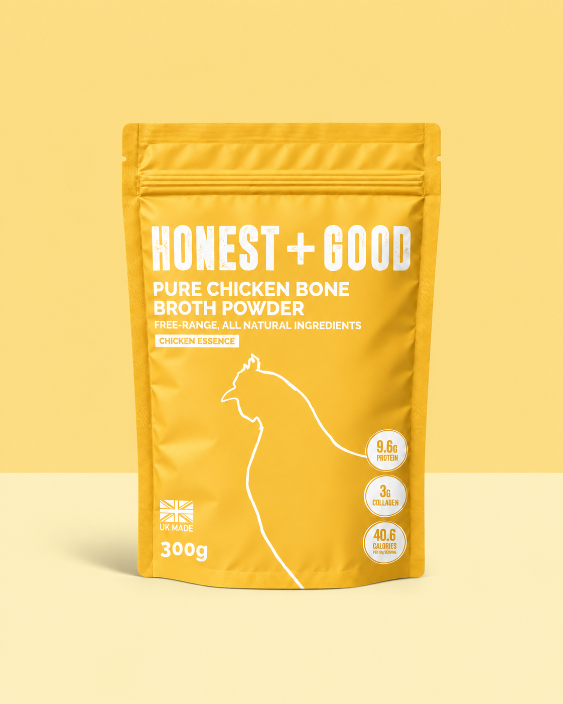 Honest + Good Pure Chicken Bone Broth Powder pouch, 300g