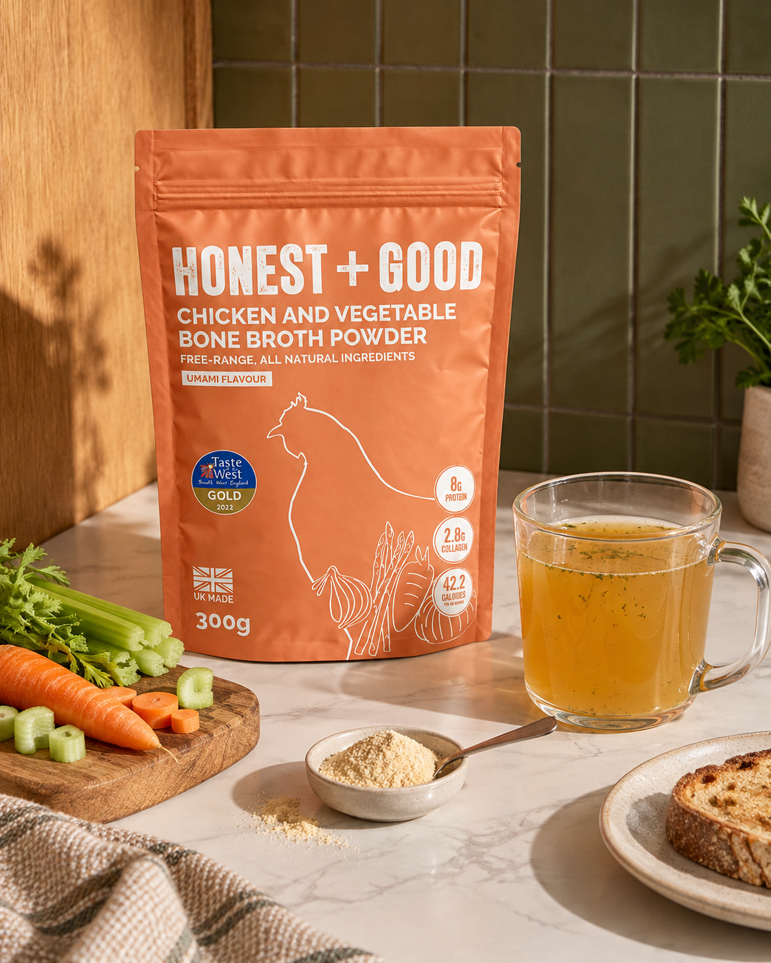 Chicken + Vegetable Bone Broth Powder- Award Winning