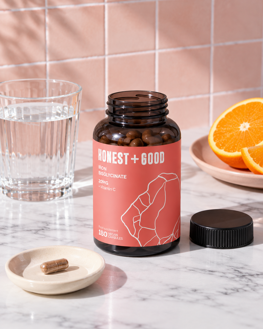 Iron Bisglycinate + Vit C (180 Capsules)